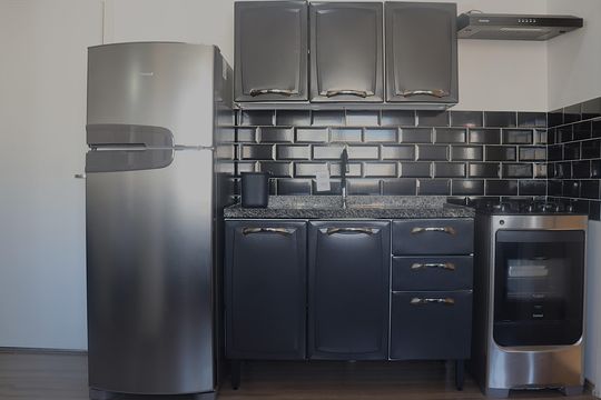 Cozinha de apartamento à venda com 2 quartos, 33m² em Bela Vista, São Paulo
