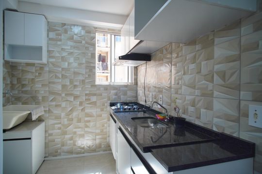 Cozinha de apartamento à venda com 2 quartos, 47m² em Pinheiro, São Leopoldo