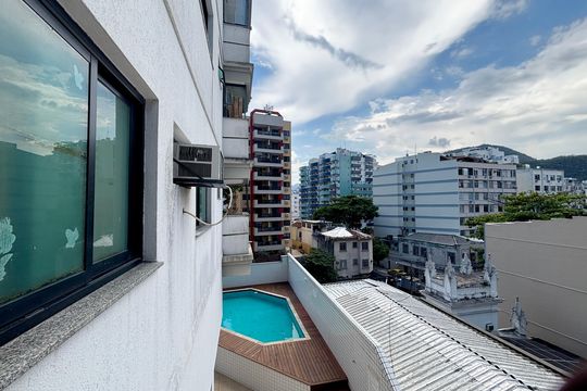 Varanda da sala - vista de apartamento para alugar com 3 quartos, 111m² em Botafogo, Rio de Janeiro