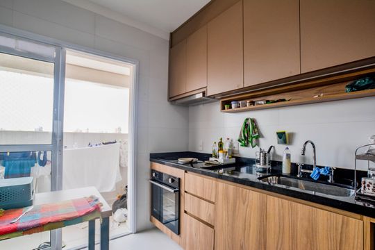Cozinha de apartamento à venda com 3 quartos, 96m² em Campestre, Santo André