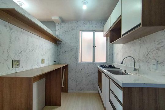 Cozinha  de apartamento para alugar com 1 quarto, 50m² em Canudos, Novo Hamburgo