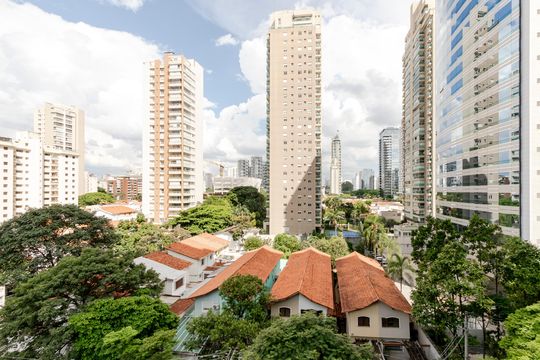 Vista da Varanda de apartamento à venda com 1 quarto, 53m² em Cidade Monções, São Paulo
