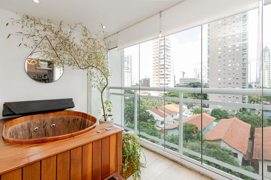 Varanda de apartamento à venda com 1 quarto, 53m² em Cidade Monções, São Paulo