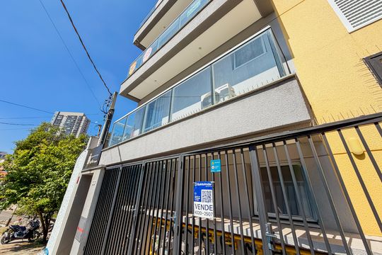 Fachada + Plaquinha de apartamento à venda com 1 quarto, 33m² em Ipiranga, São Paulo