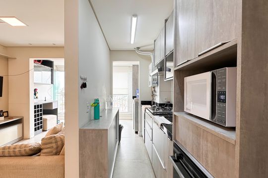 Cozinha de apartamento à venda com 2 quartos, 63m² em Jardim Paramount, São Bernardo do Campo