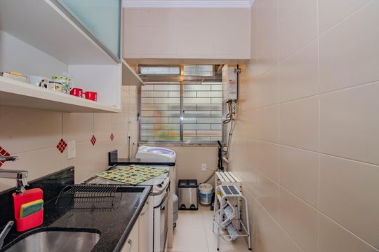 Cozinha e Área de Serviço de apartamento para alugar com 1 quarto, 45m² em Petrópolis, Porto Alegre
