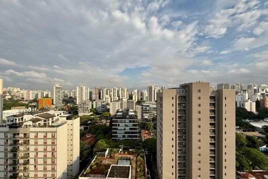 Vista  de kitnet/studio para alugar com 1 quarto, 36m² em Brooklin, São Paulo