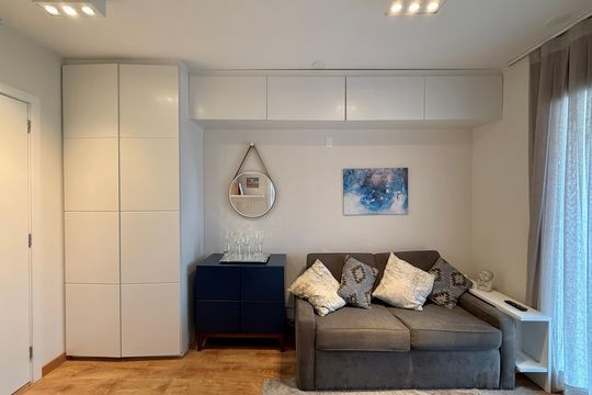 Sala  de kitnet/studio para alugar com 1 quarto, 36m² em Brooklin, São Paulo