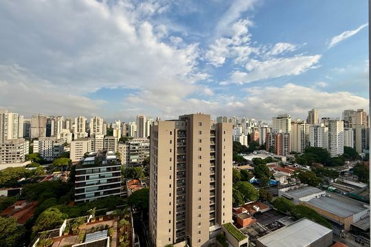 Vista  de kitnet/studio para alugar com 1 quarto, 36m² em Brooklin, São Paulo