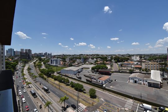 Vista da Sacada de apartamento à venda com 1 quarto, 27m² em Cristo Rei, Curitiba