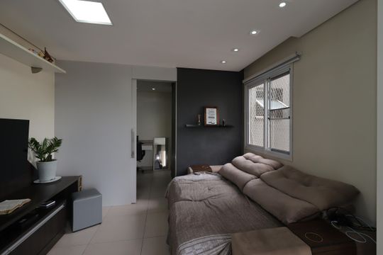 Sala de apartamento à venda com 2 quartos, 100m² em Vila Valparaíso, Santo André