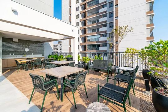 Área comum - Churrasqueira de apartamento à venda com 1 quarto, 28m² em Jardim Prudência, São Paulo