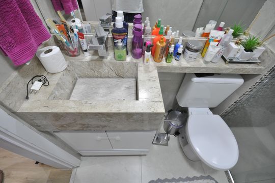 Banheiro Social de apartamento à venda com 2 quartos, 60m² em Jardim Brasil, São Paulo