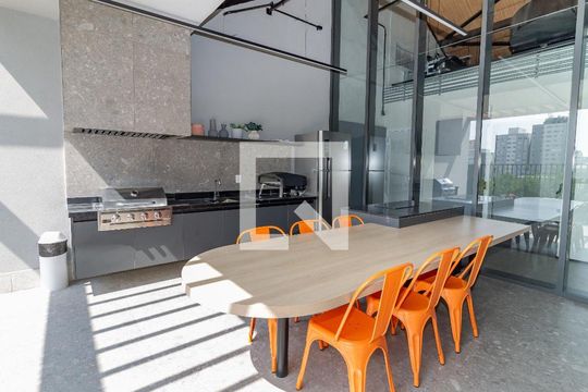 Área comum - Churrasqueira de kitnet/studio para alugar com 1 quarto, 26m² em Perdizes, São Paulo