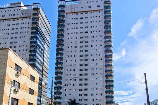 Fachada do Prédio de apartamento para alugar com 3 quartos, 102m² em Canto do Forte, Praia Grande