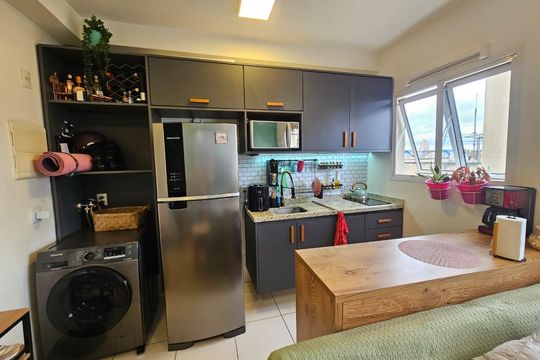 Cozinha de apartamento à venda com 1 quarto, 30m² em Santa Ifigênia, São Paulo