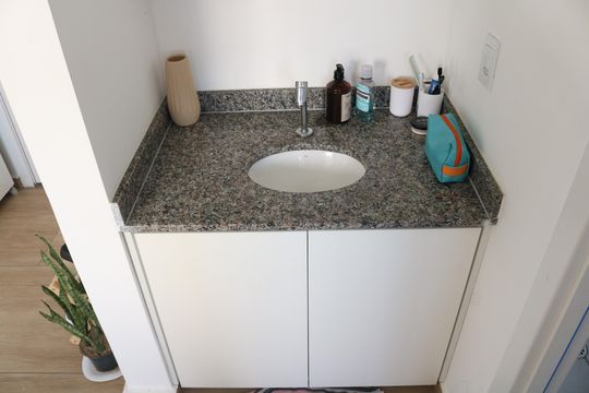 Banheiro de apartamento para alugar com 2 quartos, 35m² em Várzea da Barra Funda, São Paulo