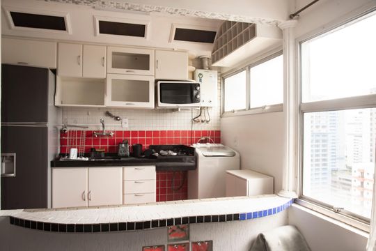 Cozinha de apartamento para alugar com 1 quarto, 79m² em Vila Clementino, São Paulo