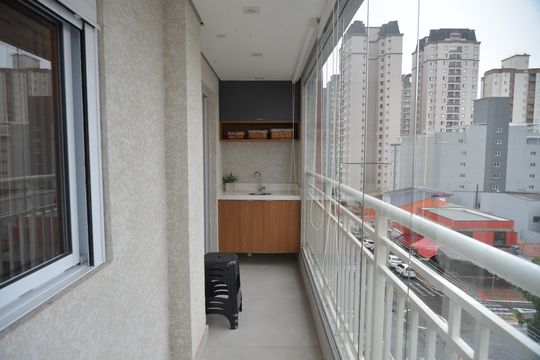Varanda Goumert de apartamento à venda com 2 quartos, 54m² em Vila Leopoldina, Santo André