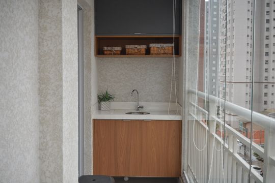 Varanda Goumert de apartamento à venda com 2 quartos, 54m² em Vila Leopoldina, Santo André