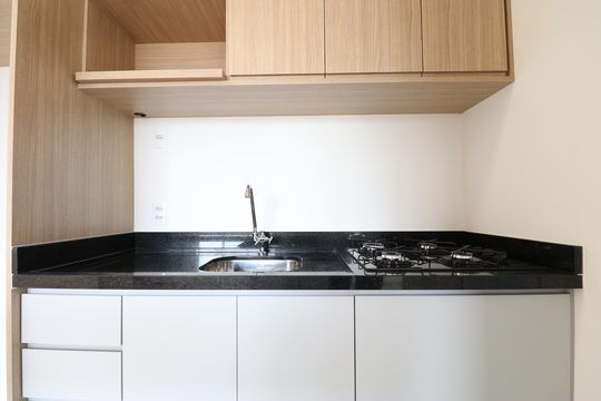 Cozinha de apartamento à venda com 1 quarto, 24m² em Barra Funda, São Paulo