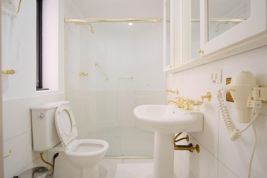 Banheiro da Suíte de apartamento para alugar com 1 quarto, 40m² em Higienópolis, São Paulo