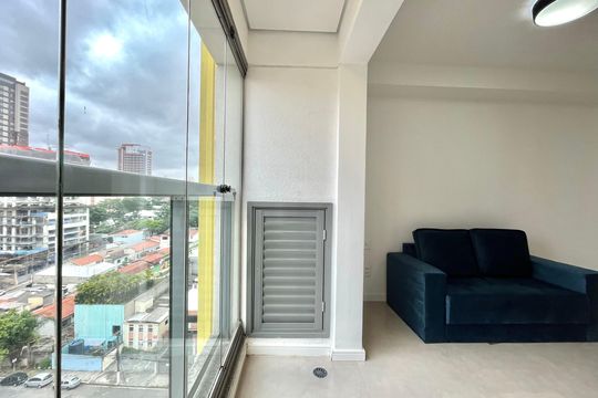 Varanda de kitnet/studio para alugar com 1 quarto, 26m² em Vila Clementino, São Paulo