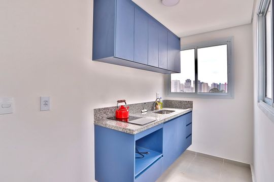 Cozinha de kitnet/studio para alugar com 1 quarto, 26m² em Belenzinho, São Paulo