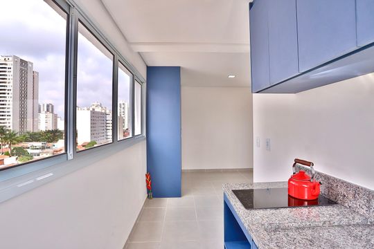 Cozinha de kitnet/studio para alugar com 1 quarto, 26m² em Belenzinho, São Paulo