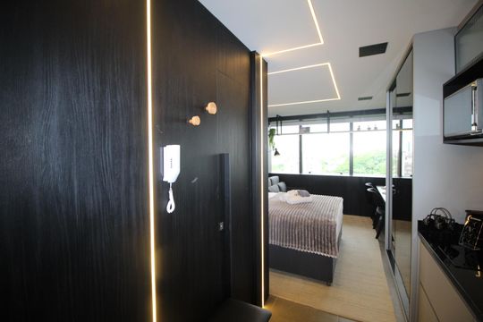 Cozinha de kitnet/studio para alugar com 0 quarto, 26m² em Três Figueiras, Porto Alegre