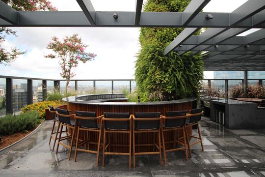 Área comum - Churrasqueira de kitnet/studio para alugar com 0 quarto, 26m² em Três Figueiras, Porto Alegre