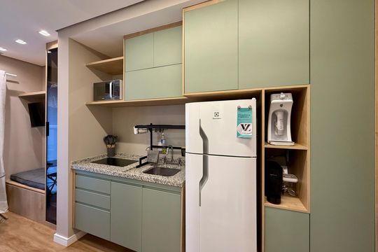Cozinha de kitnet/studio à venda com 0 quarto, 22m² em Brooklin, São Paulo