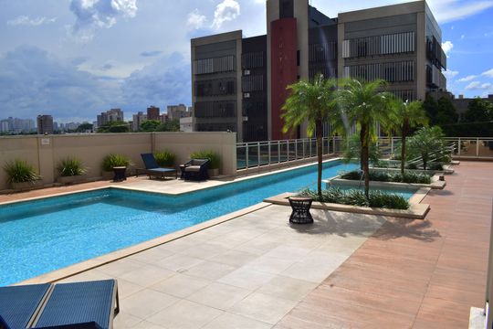 Área comum - Piscina de kitnet/studio para alugar com 1 quarto, 37m² em Ribeirânia, Ribeirão Preto