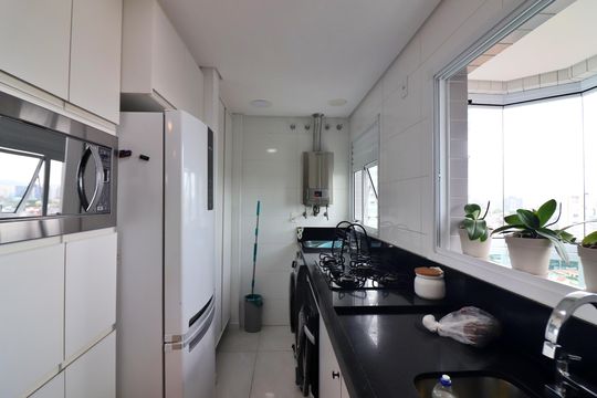 Cozinha e Área de Serviço de apartamento à venda com 1 quarto, 61m² em Jardim do Mar, São Bernardo do Campo
