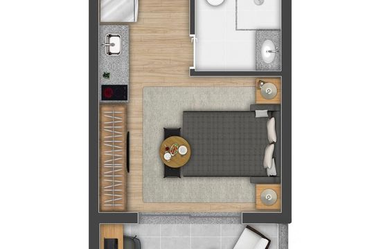 Kitnet/Studio à venda com 1 quarto, 21m² em Vila Cordeiro, São Paulo