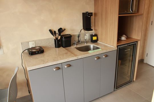 Cozinha de kitnet/studio à venda com 1 quarto, 19m² em Vila Dom Pedro I, São Paulo