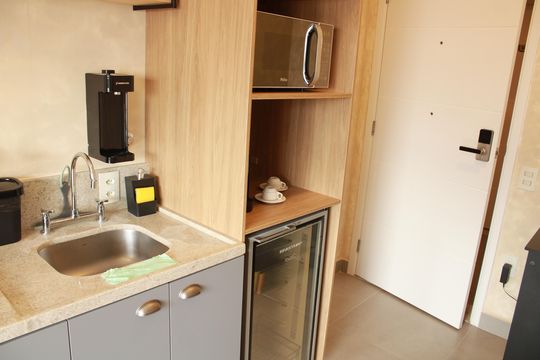 Cozinha de kitnet/studio à venda com 1 quarto, 19m² em Vila Dom Pedro I, São Paulo