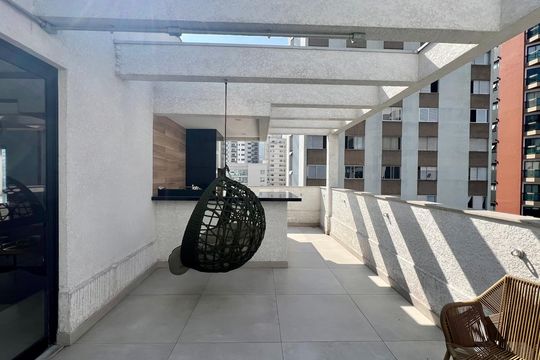 Área comum - Churrasqueira de kitnet/studio para alugar com 1 quarto, 28m² em Pinheiros, São Paulo