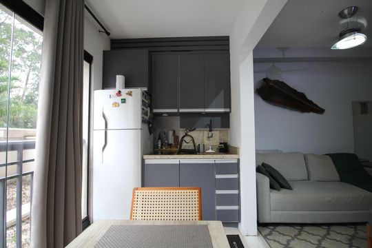 Cozinha de apartamento para alugar com 1 quarto, 38m² em Vila Andrade, São Paulo