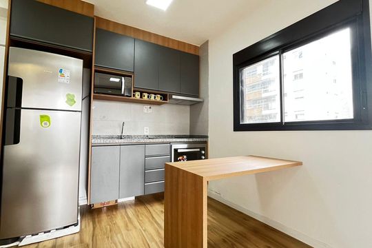 Cozinha de apartamento à venda com 1 quarto, 29m² em Jardim Prudência, São Paulo