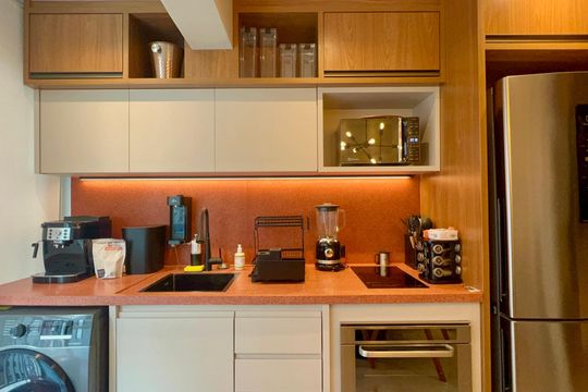 Cozinha de kitnet/studio à venda com 1 quarto, 32m² em Cerqueira César, São Paulo