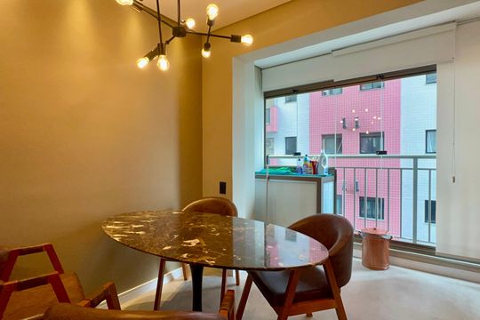 Sala de Jantar de kitnet/studio à venda com 1 quarto, 32m² em Cerqueira César, São Paulo