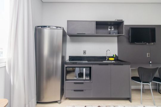 Cozinha de apartamento para alugar com 1 quarto, 22m² em Centro Histórico, Porto Alegre