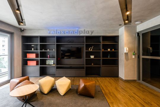 Área comum de kitnet/studio para alugar com 1 quarto, 16m² em Pinheiros, São Paulo