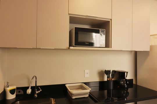 Sala/Cozinha de kitnet/studio para alugar com 1 quarto, 28m² em Centro, São Bernardo do Campo