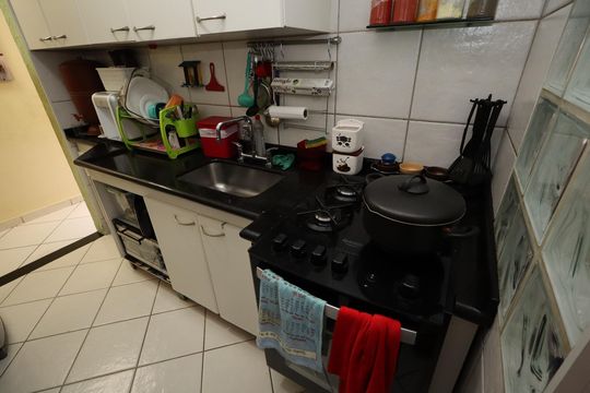 Cozinha de apartamento à venda com 3 quartos, 73m² em Jardim do Estádio, Santo André