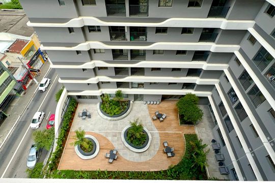 Vista da Sacada de apartamento à venda com 1 quarto, 27m² em Pinheiros, São Paulo