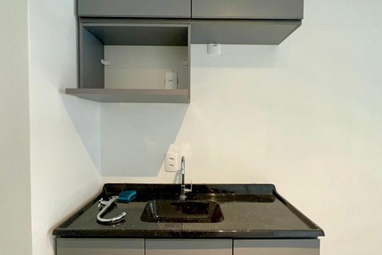 Cozinha de apartamento à venda com 1 quarto, 27m² em Pinheiros, São Paulo
