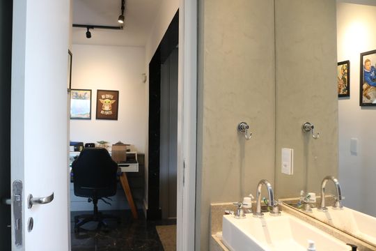 Banheiro de apartamento à venda com 1 quarto, 45m² em Lapa, São Paulo