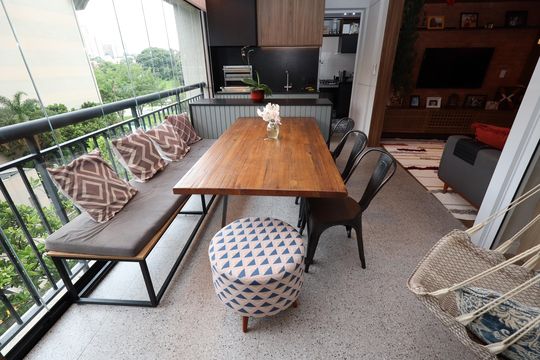 Varanda da Sala de apartamento à venda com 3 quartos, 109m² em Vila Gilda, Santo André